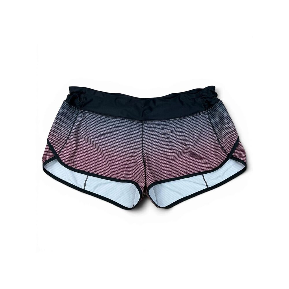 Lululemon Women's Ombre Gradient Athletic Speed Shorts Red Black Size 12